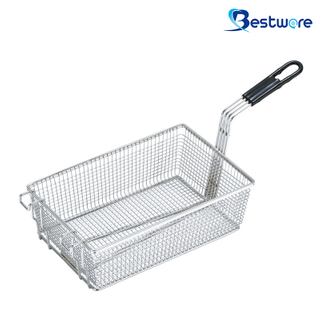 Fry Basket with Rubberized Handle - 310×200×100mm