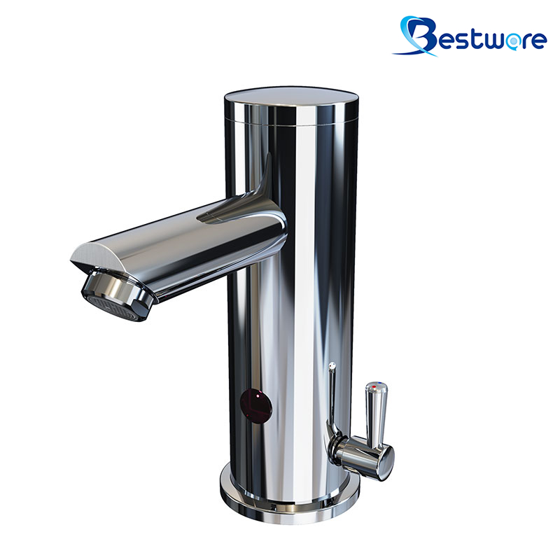 Sensor Faucet with Temperature Control Lever, Chrome Plated