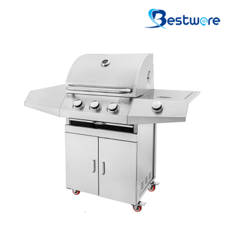 3+1 Outdoor Freestanding Gas Grill on Cart 