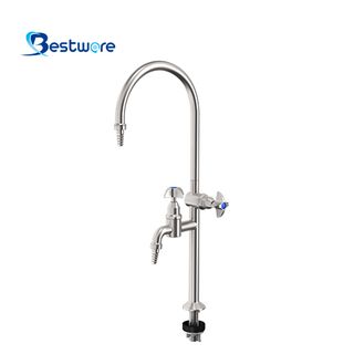 Stainless Steel 304 Dual-spout Laboratory Faucet - Deck Mount